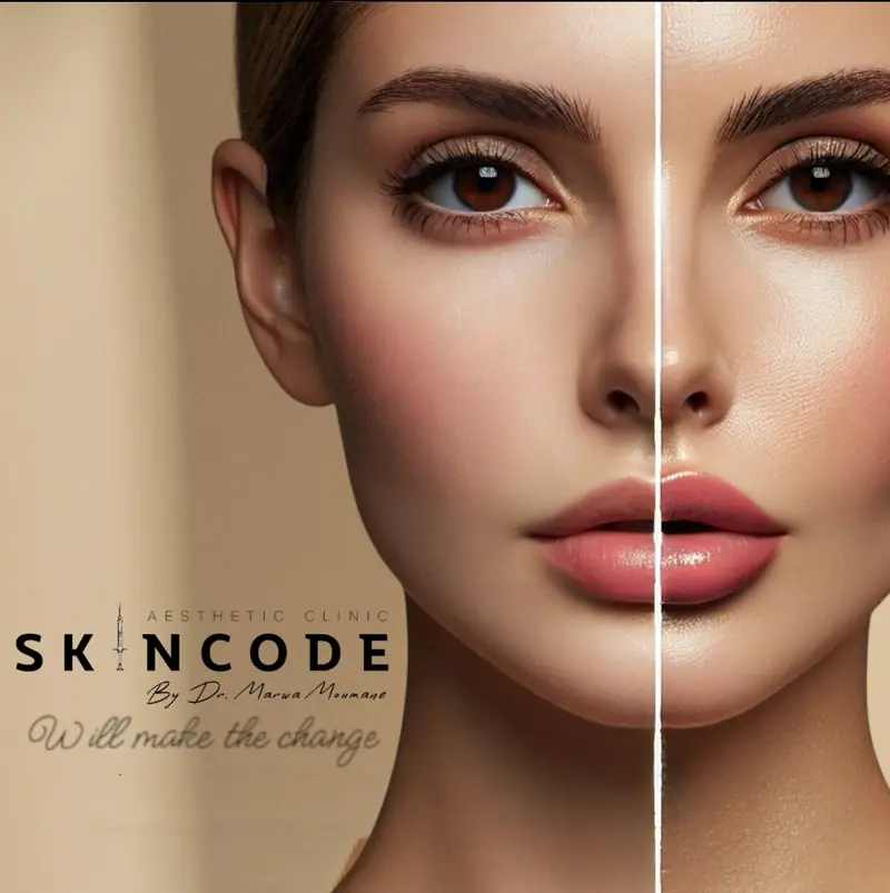 Visuel SKINCODE illustrant l’éclat du teint en médecine esthétique (illustration, non une patiente)